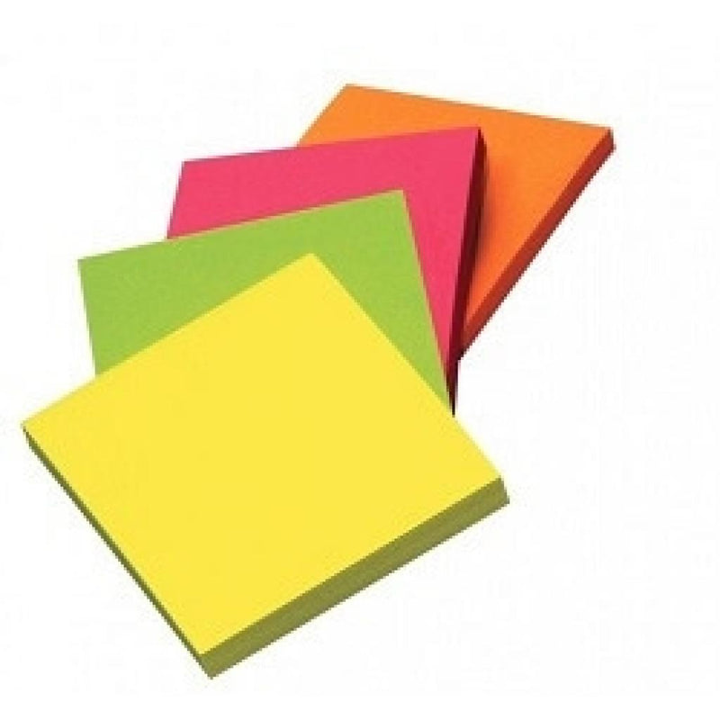 Hopax Stick'n Notes Neons 3"x3" -  Pack of 4 Colours