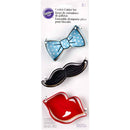 Wilton Cookie Cutter Set Bow-Tie, Moustache & Lips - Pack of 3