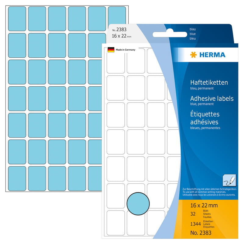 Herma Colored Adhesive Labels (16mm x 22mm) - Pack