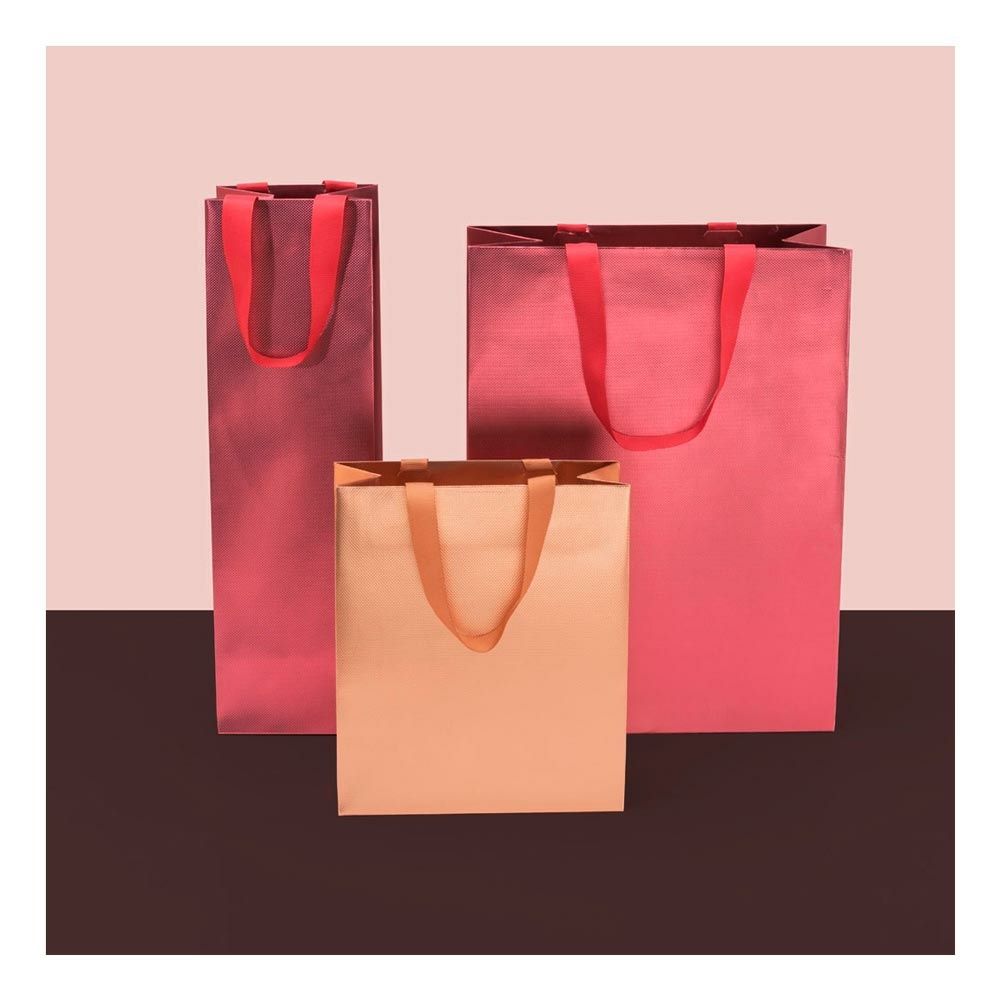 Stewo 11x10,5x36cm Metallic Bottle Gift Bag - Pack of 1