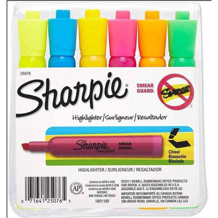 Sharpie Accent Wide Chiseled Highlighter Set of 6