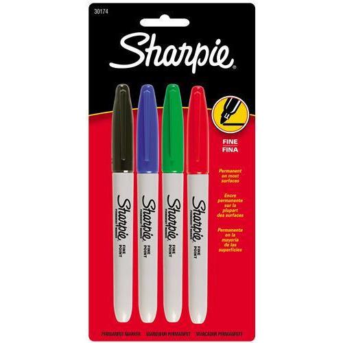 Sharpie Fine Permanent Markers Primary Colours - Pack of 4