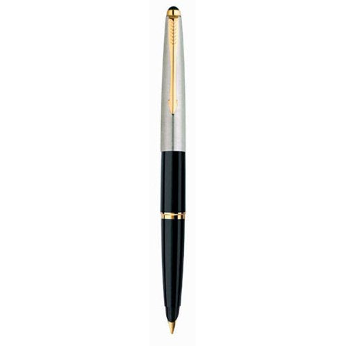Parker 45 Standard Black & Stainless Steel Gold Trim Fountain Pen