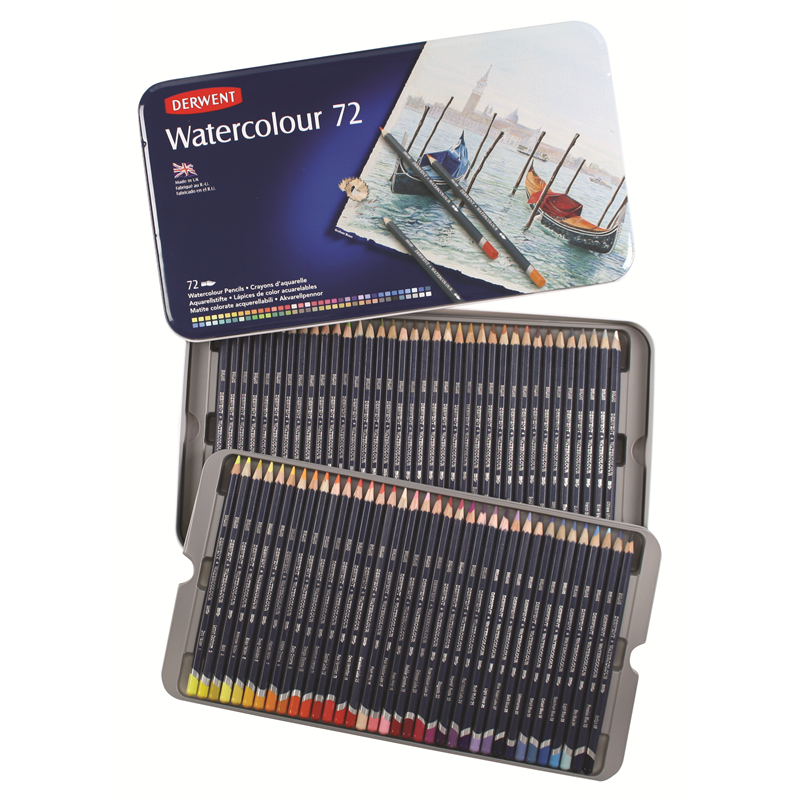 Derwent Watercolour Pencils Painting & Drawing Ideal for Blending & Layering Wax-Based Professional Quality - Tin Set