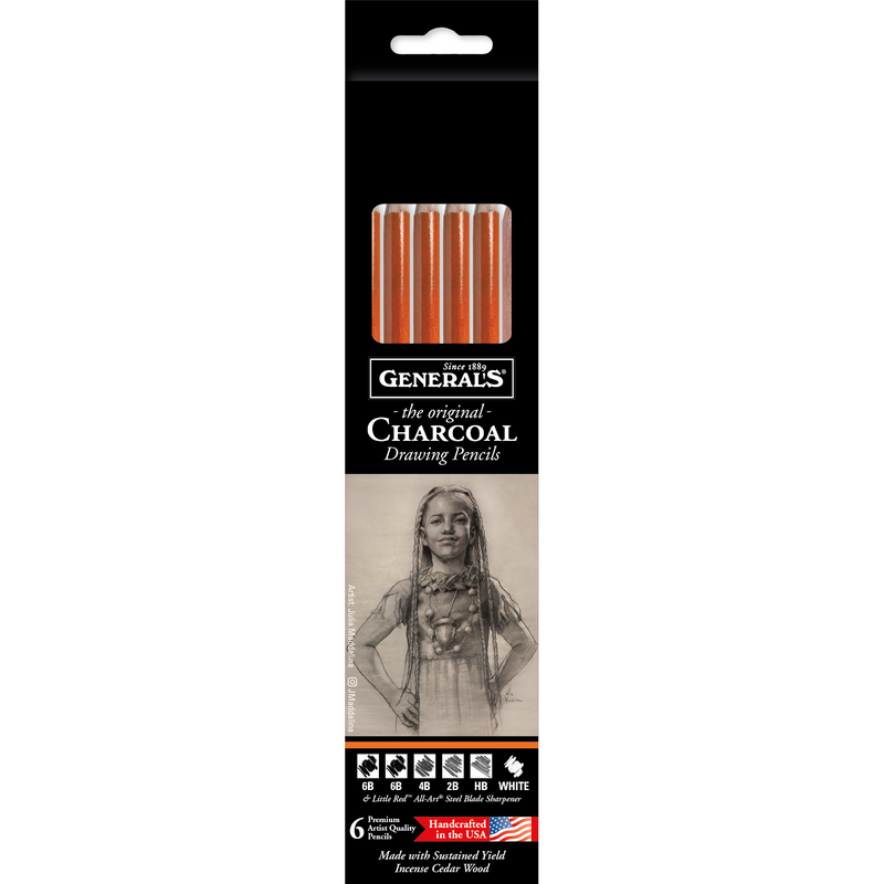 General's Charcoal Pencil - Set of 6 Pencils