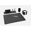 Munari Leather Desk Set / 5 Pcs. - Black