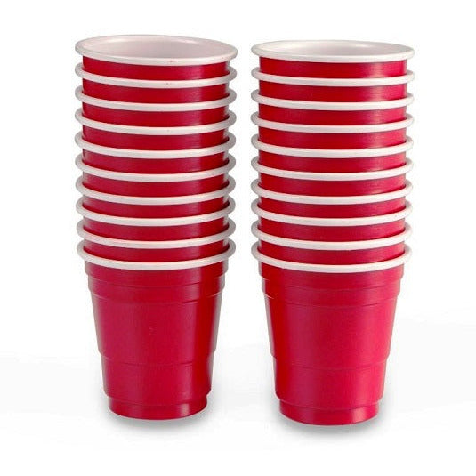 Unique Party Mini Plastic Red Cups 2oz Shot Glasses - Pack of 20