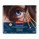 Derwent Lightfast Pencils Tin Round Premium Core Strength Creamy Texture Ideal For Fine Art Drawing & Colourings Professional Quality - Tin Set