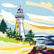 Plaid Let's Paint By Numbers Lighthouse On Printed Canvas 35x35 cm