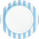 Unique Party Round Lunch Stripe Plates 22 cm - Pack of 8