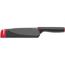 Joseph Joseph Slice & Sharpen 6" Chef's Knife and 3.5" Paring Knife with Sharpening Protective Sheaths - Black/Red