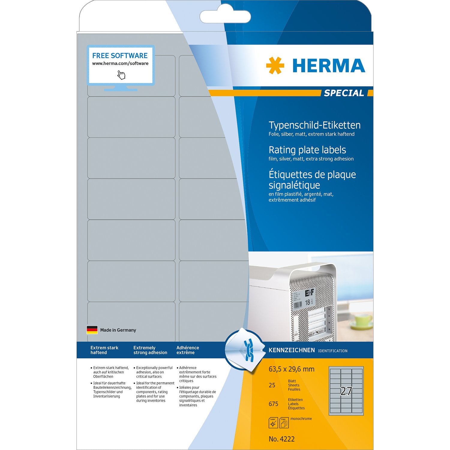 Herma Silver Rating Plate Labels - Pack 25