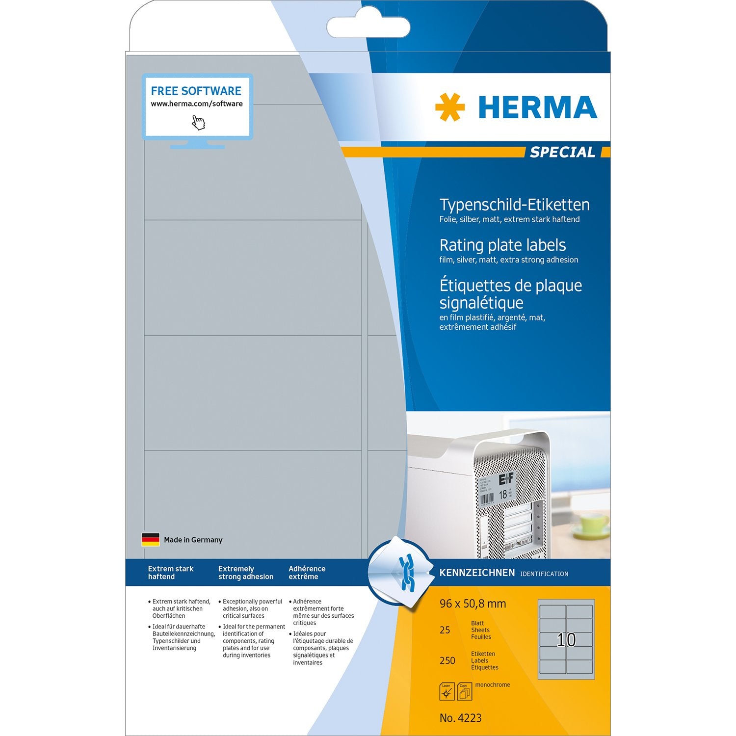 Herma Silver Rating Plate Labels - Pack 25