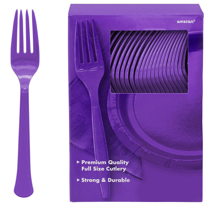 Amscan Big Party Cutlery Pack Deep Purple - Pack of 100