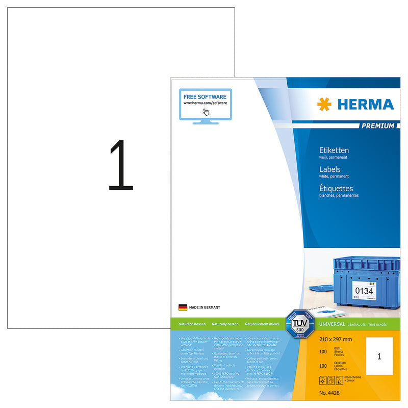 Herma Premium A4 Labels - Pack of 100 Sheets