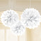 Amscan White Fluffy Decorations - Pack of 3