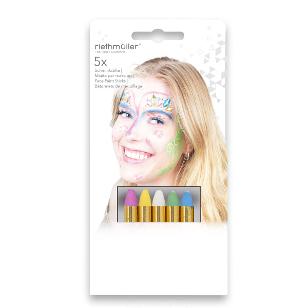 Riethmuller Face Paint Sticks Pastels - Pack of 5