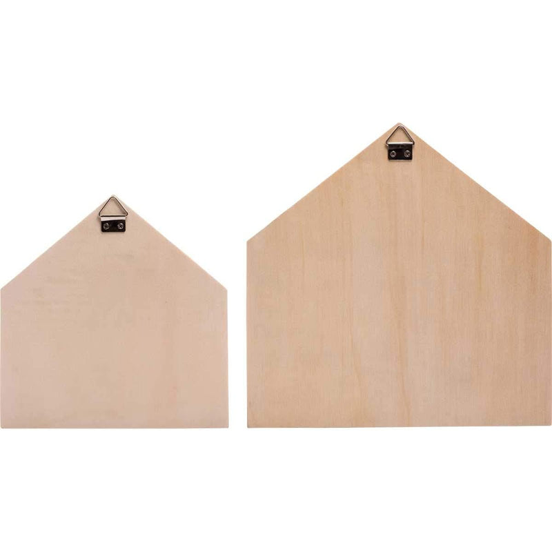 Plaid Crafts Wood Unpainted Shadow Box House - Pack of 2