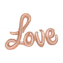 لافتة بالونات فويل بلون الذهب الوردي عبارة "حب" طول ٢،٧٤ متر 
