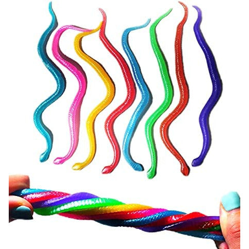 Unique Party Favors Stretchy Snakes - Pack of 8