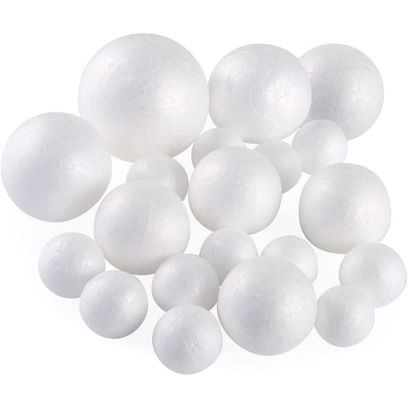 Mobius Polystyrene Solid Foam Ball Assorted Sizes - Pack of 25