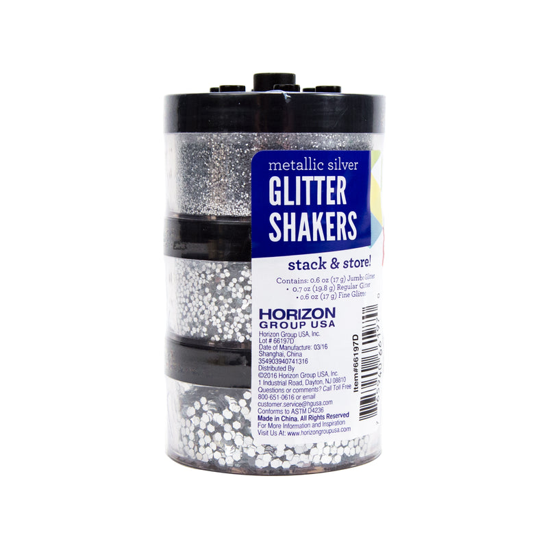 Horizon Stack & Store Glitter Shakers Silver - 3 Sizes
