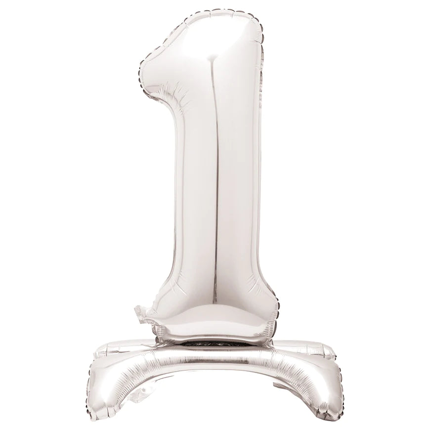 Unique Party Giant Standing Foil Number Balloons 76cm with Stand - Pack of 1