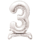 Unique Party Giant Standing Foil Number Balloons 76cm with Stand - Pack of 1