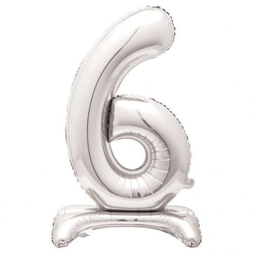 Unique Party Giant Standing Foil Number Balloons 76cm with Stand - Pack of 1