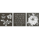Plaid Folk Art Floral Laser Cut Adhesive Stencils 21x24cm - Pack of 3