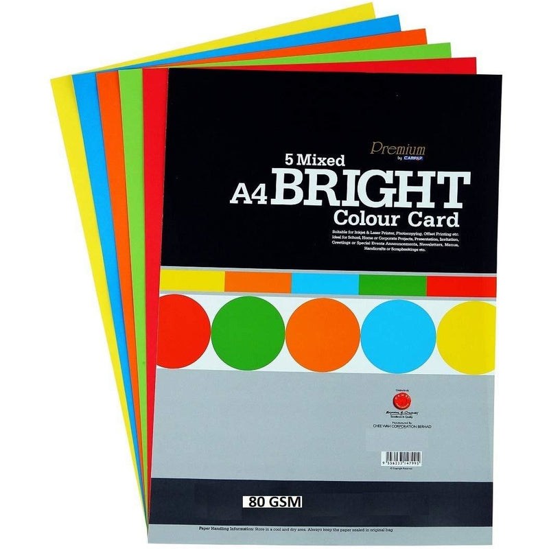 CampAp Premium 5 Mixed Bright Colors A4 80gsm - Pack of 50