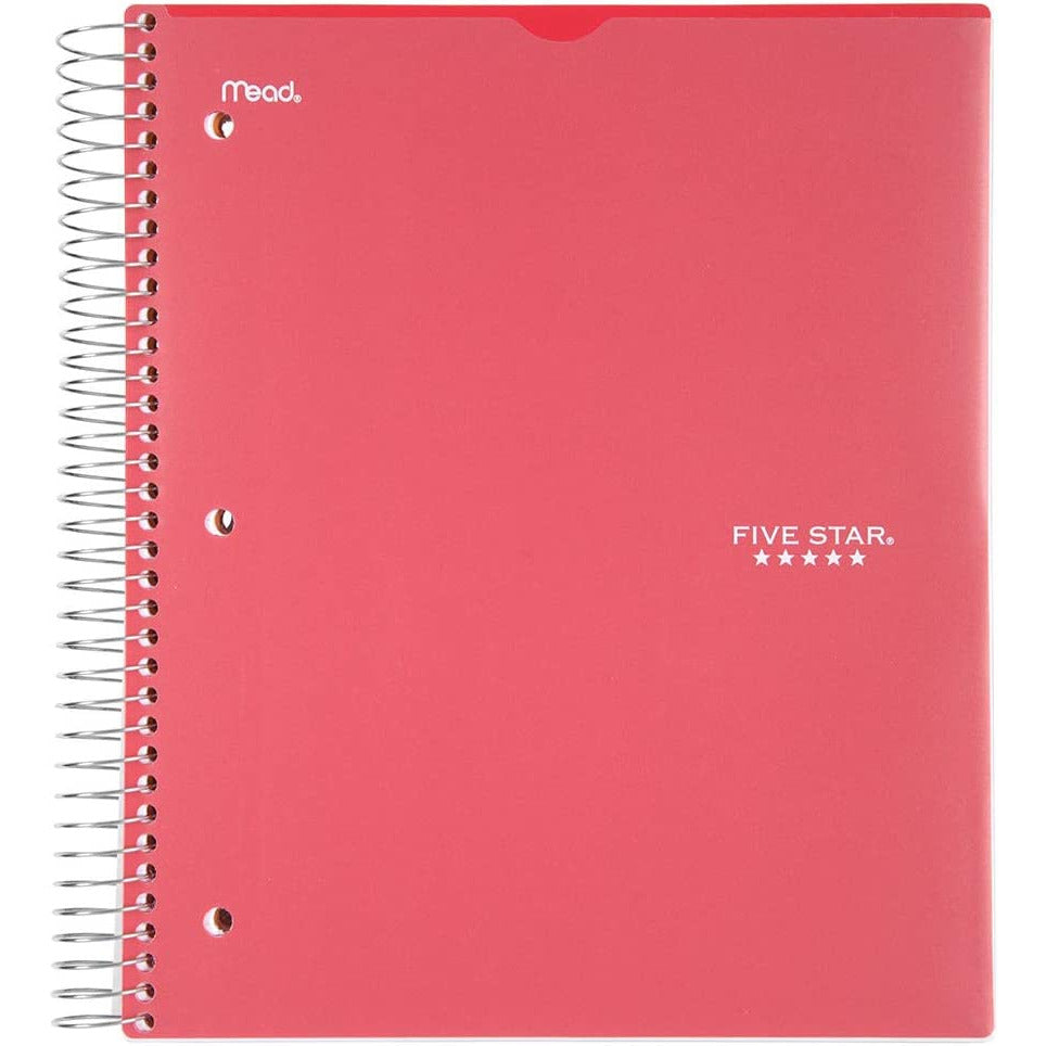 Mead Five Star 5 Subject Customizable College Ruled 200 Sheets Spiral Notebook - A4