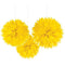 Amscan Yellow Fluffy Decorations - Pack of 3