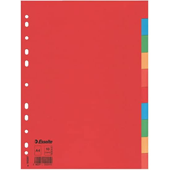 Esselte 10 Color Card Dividers