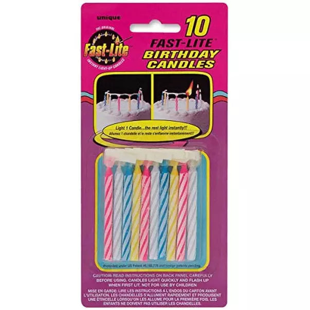 Unique Fast-Lite Candles Assorted - Pack of 10