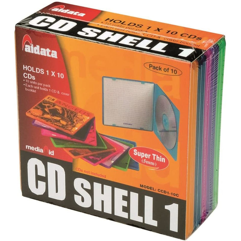  CD علب اقراص مدمجة بلاستيك رقيق شفاف ملون سعة ١٠