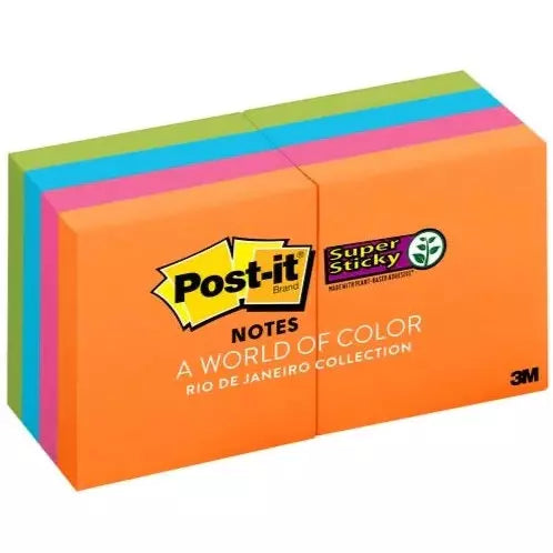 3M Post-it® Notes Super Sticky 1 7/8"  x 1 7/8"  - Pack of 8