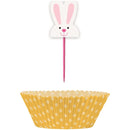 Unique Party Standard Baking Cups with Easter Picks - Set of 24
