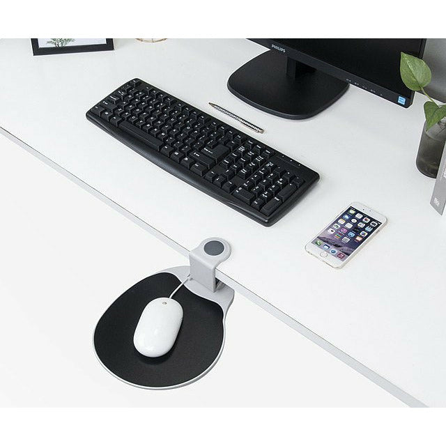 Aidata Clamp-ON Ergonomic Mouse/Phone Platform with Cable Manager