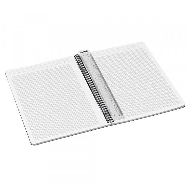 Leitz Spiral Notebook Squared Grid 90 Sheets Carton Cover A4