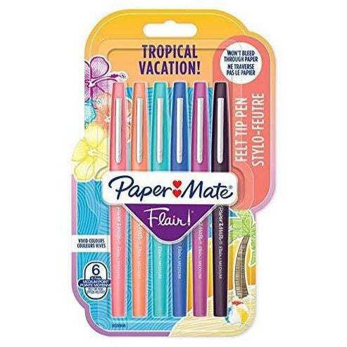 Paper Mate Flair Medium 0.7mm Felt Tip Pen Set - Tropical Vacation