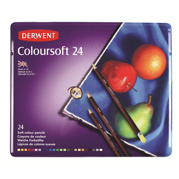 Derwent Coloursoft Colouring Pencils Drawing & Writing Ideal For Colour Building Professional Quality - Tin Set