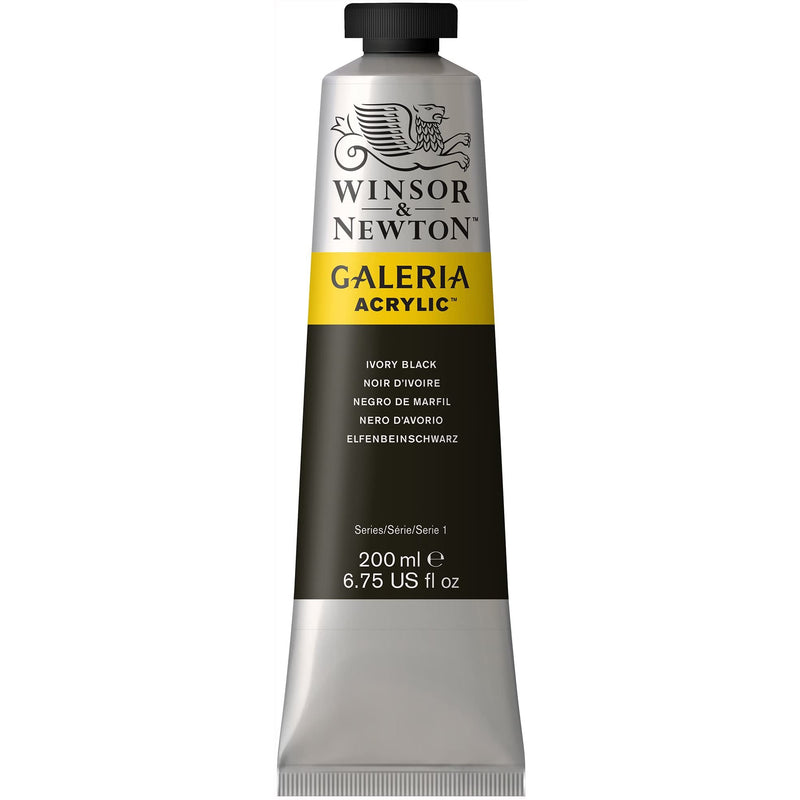 Winsor & Newton Acrylic Paint - 200ml - Ivory Black
