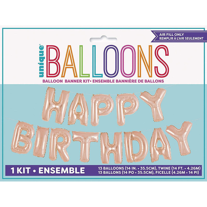 Unique Happy Birthday Foil Letter Balloon Banner Kit