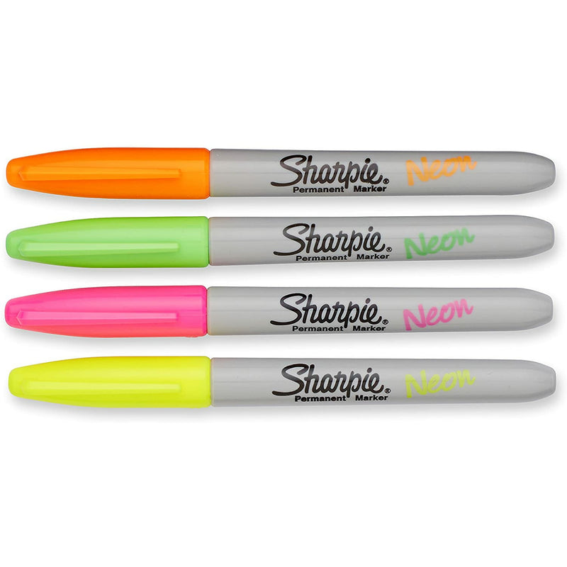 Sharpie Neon Fine Permanent Markers Set - Pack of 4
