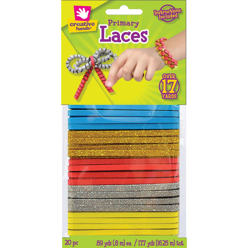 Creative Hands Colored Primary Laces / Pack of 20 Pcs.