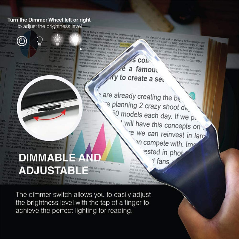 Magnipros Handheld Reading Magnifier 3X with Ultra Bright LED Light