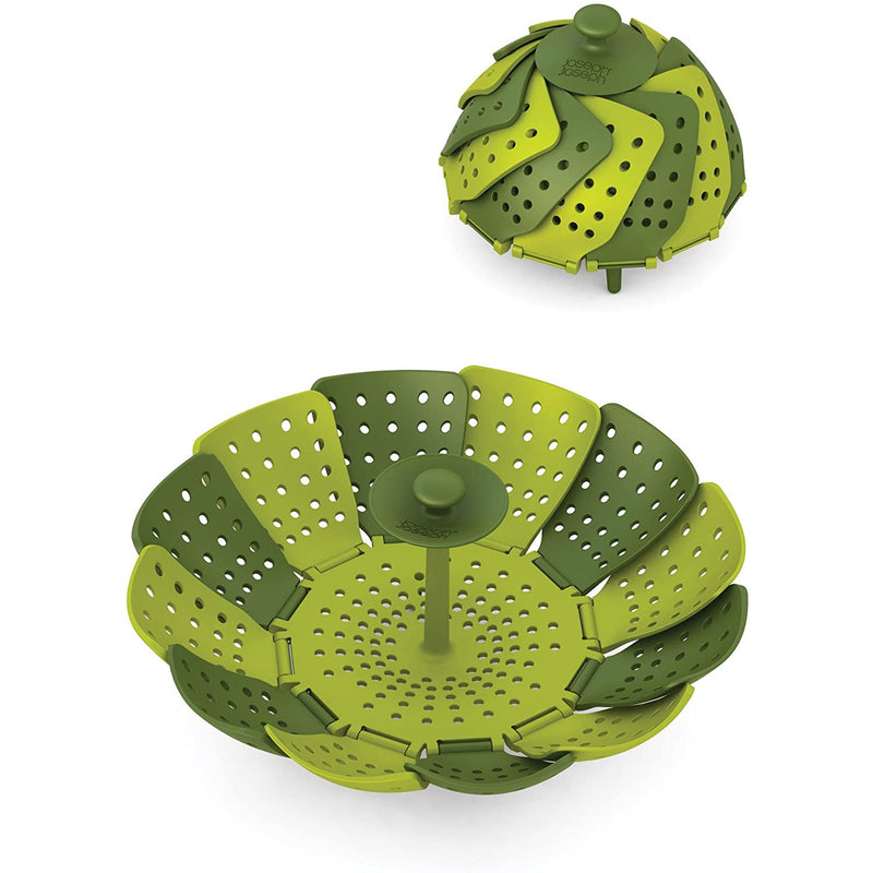 Joseph Joseph Lotus Steamer Basket for Steaming Food and Vegetable Folding Non-Scratch BPA-Free - Green