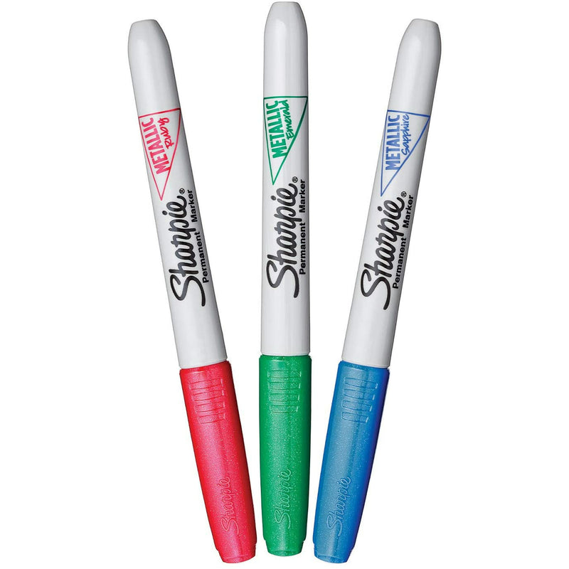 طقم أقلام ماركر فاين متوسط شاربي ميتاليك سعة ٣ قلم ملون
