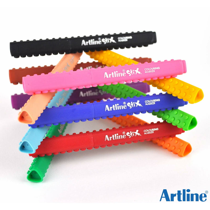 Artline Build & Draw Stix Colouring Markers Set - Pack of 12